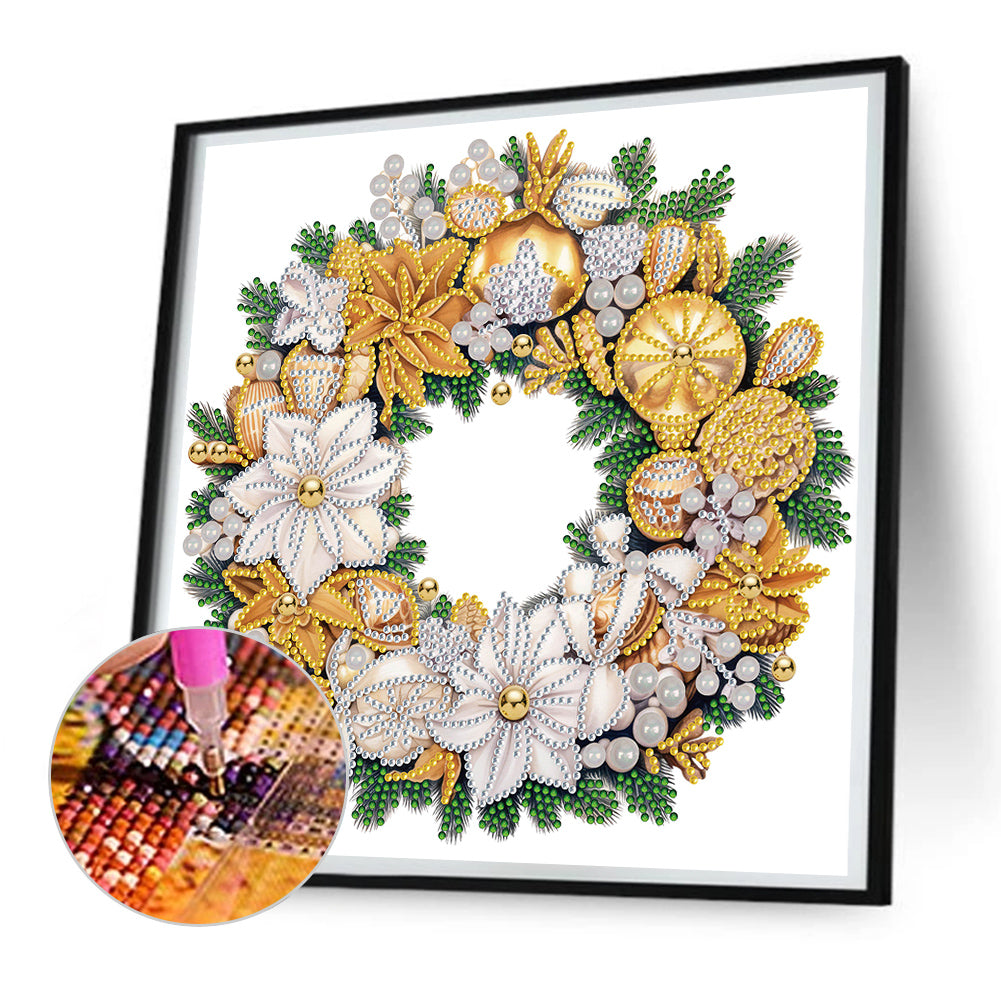 Christmas Wreath -Special Shaped Drill Diamond Painting 30*30CM