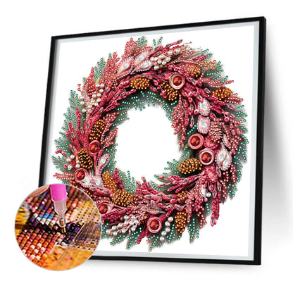 Christmas Wreath -Special Shaped Drill Diamond Painting 30*30CM