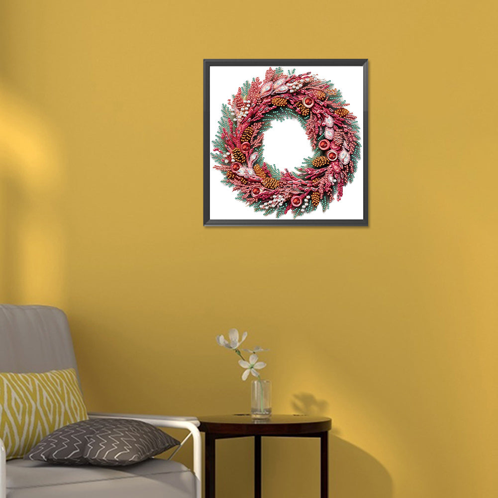 Christmas Wreath -Special Shaped Drill Diamond Painting 30*30CM