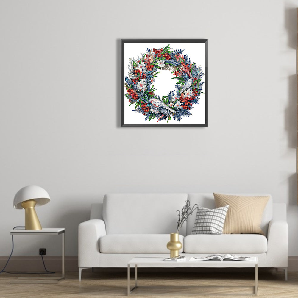 Christmas Wreath -Special Shaped Drill Diamond Painting 30*30CM