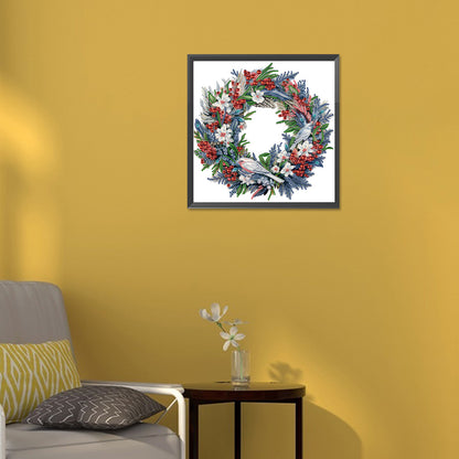 Christmas Wreath -Special Shaped Drill Diamond Painting 30*30CM