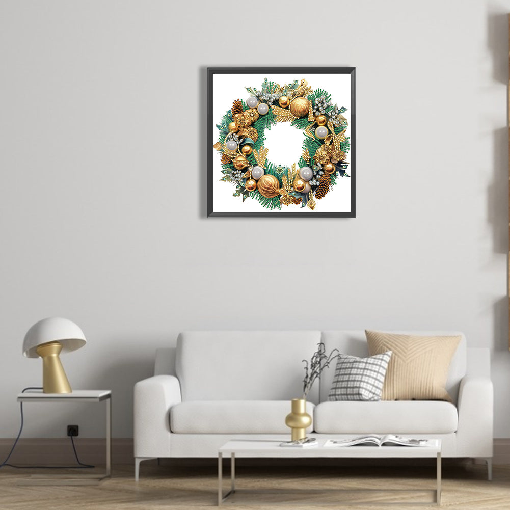 Christmas Wreath -Special Shaped Drill Diamond Painting 30*30CM