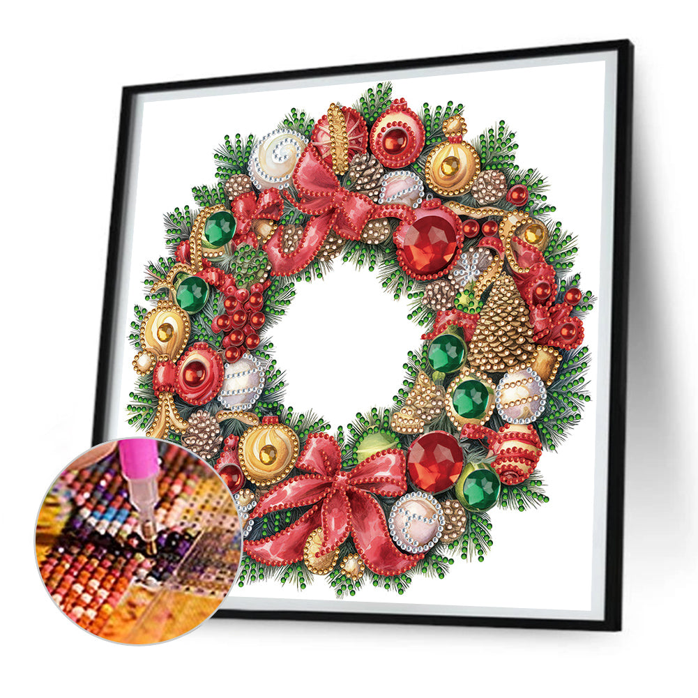 Christmas Wreath -Special Shaped Drill Diamond Painting 30*30CM