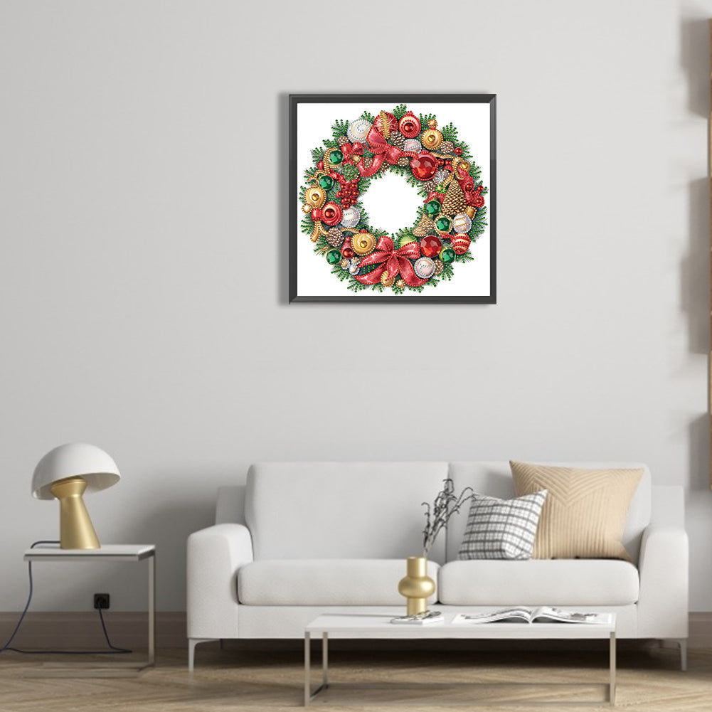 Christmas Wreath -Special Shaped Drill Diamond Painting 30*30CM