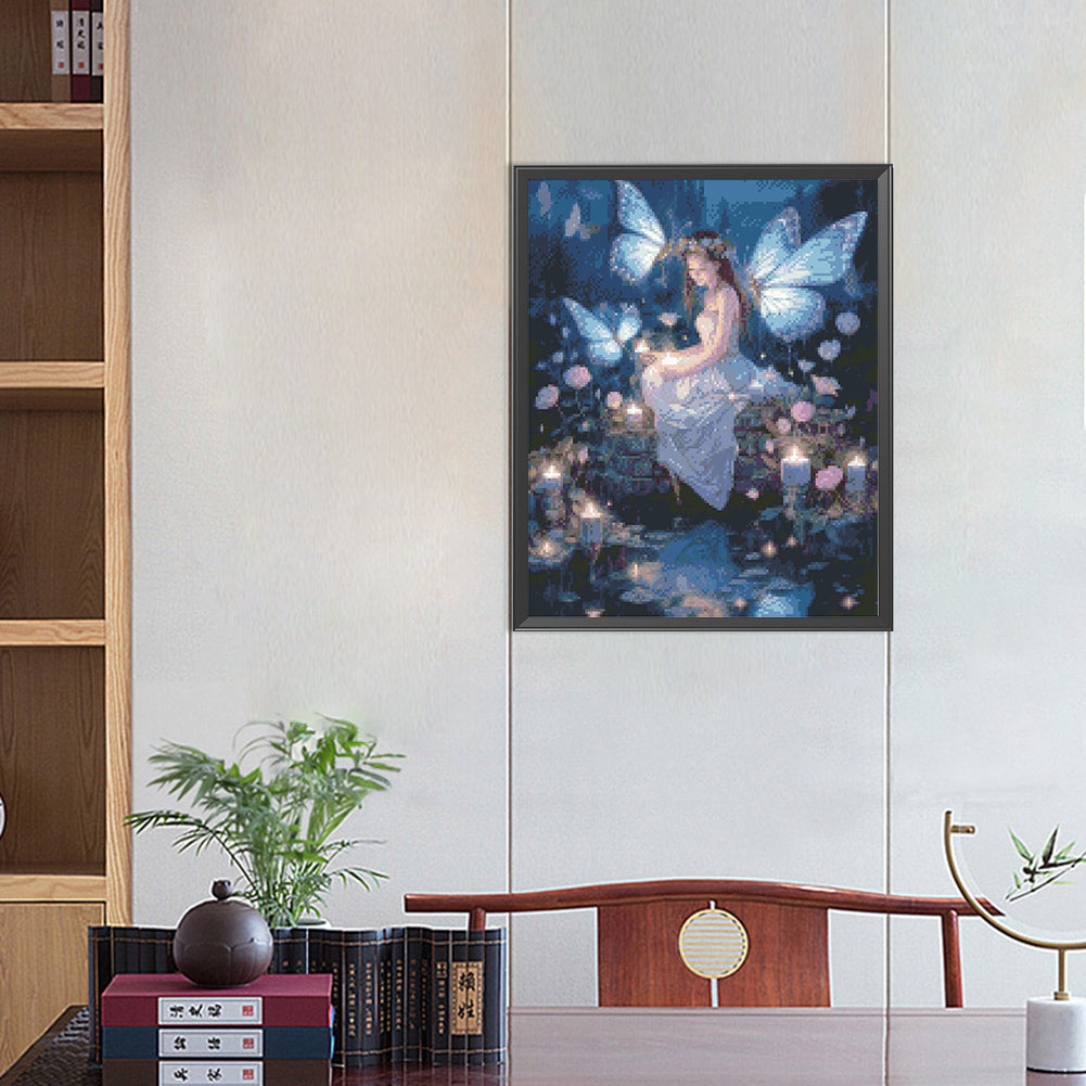 Butterfly Girl - Full Round AB Drill Diamond Painting 40*50CM