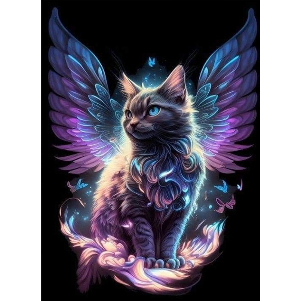 Angel Cat - Full Round AB Drill Diamond Painting 40*55CM