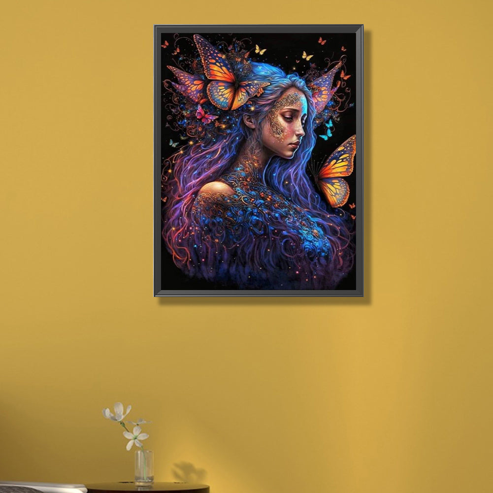 Butterfly Girl - Full Round AB Drill Diamond Painting 40*55CM