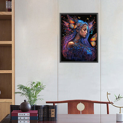 Butterfly Girl - Full Round AB Drill Diamond Painting 40*55CM