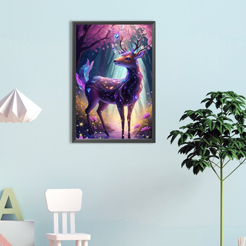 Glowing Deer - Full Round Drill Diamond Painting 40*60CM