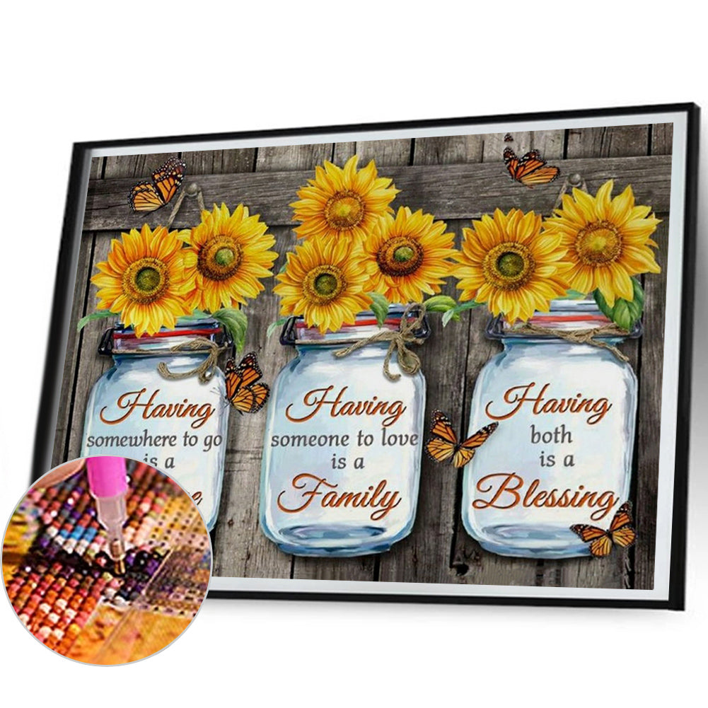 Sunflower Listing - Full Round Drill Diamond Painting 50*40CM