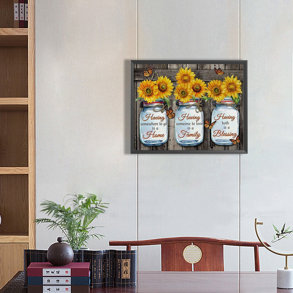 Sunflower Listing - Full Round Drill Diamond Painting 50*40CM