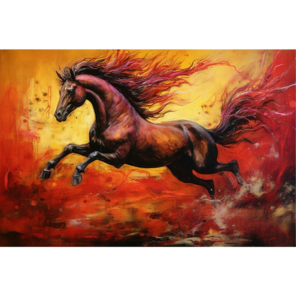 Galloping Wild Horse - Full Round Drill Diamond Painting 60*40CM