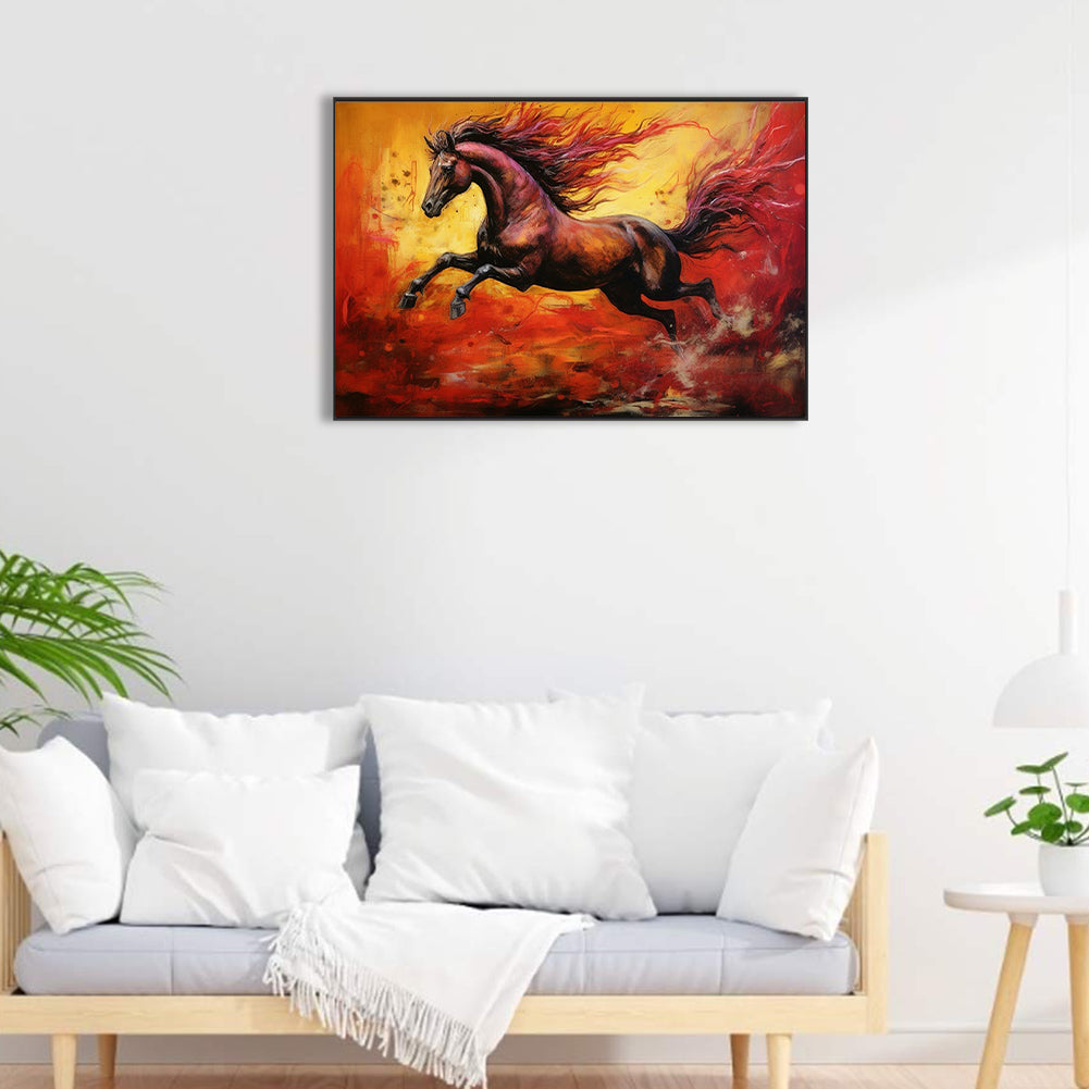 Galloping Wild Horse - Full Round Drill Diamond Painting 60*40CM