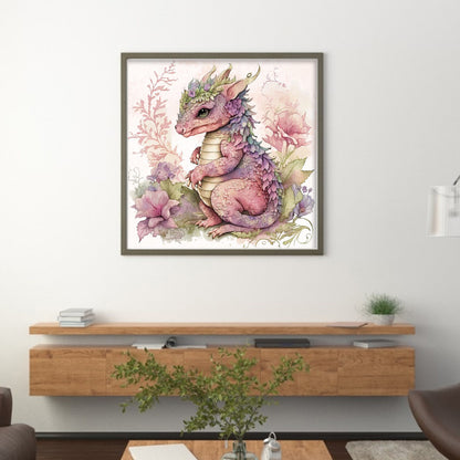 Cute Flower Pterosaur - 11CT Stamped Cross Stitch 50*50CM