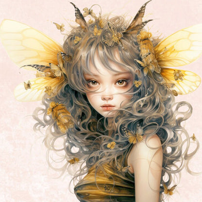 Bee Girl - 11CT Stamped Cross Stitch 50*50CM