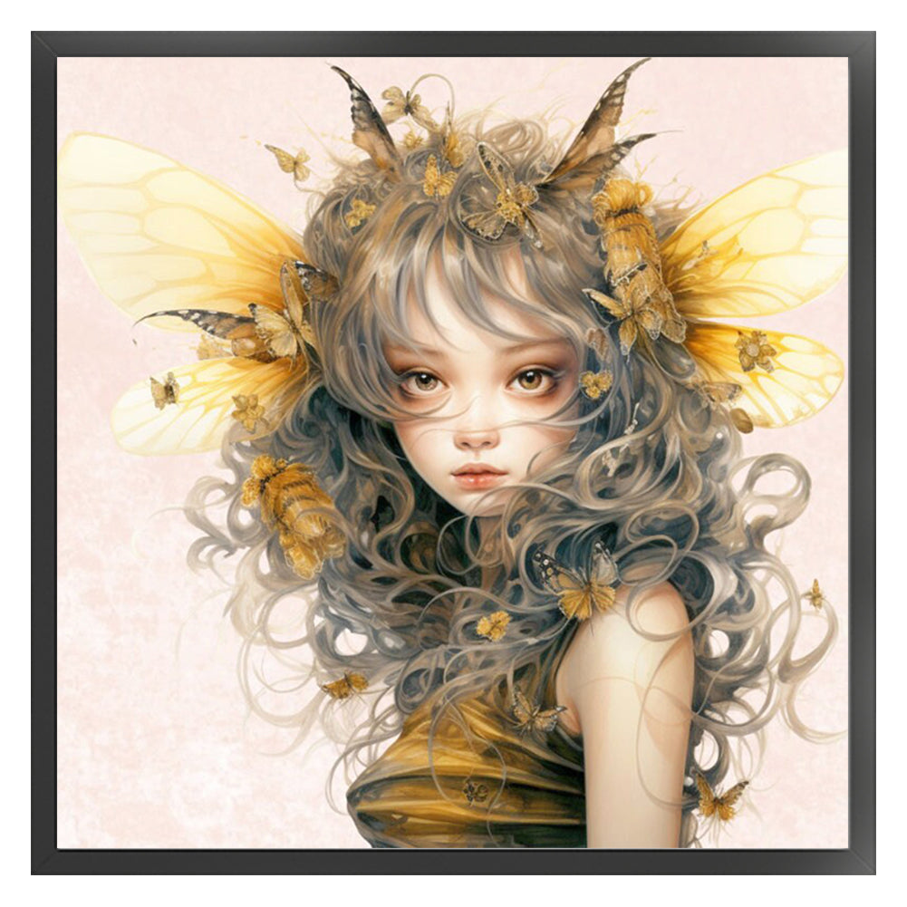 Bee Girl - 11CT Stamped Cross Stitch 50*50CM