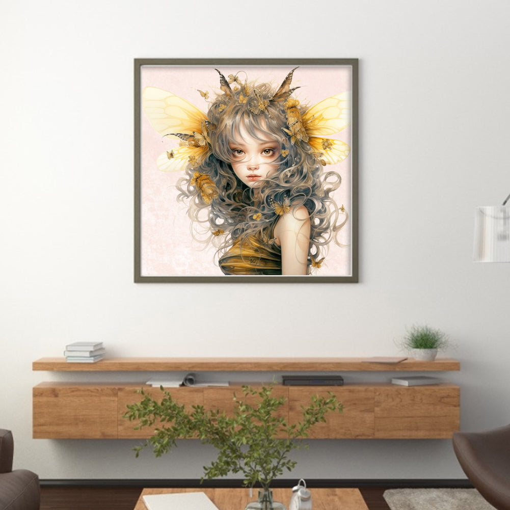 Bee Girl - 11CT Stamped Cross Stitch 50*50CM