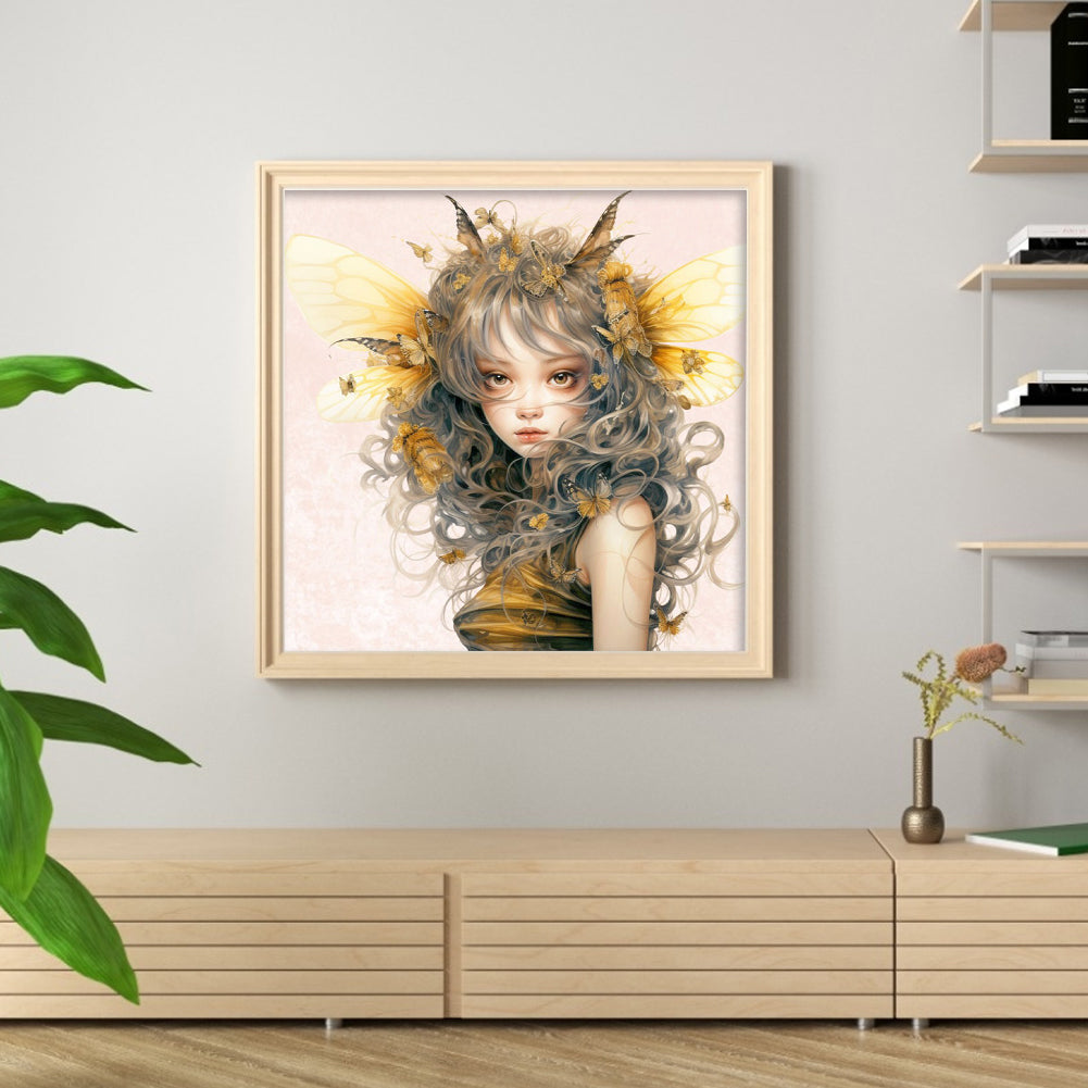 Bee Girl - 11CT Stamped Cross Stitch 50*50CM