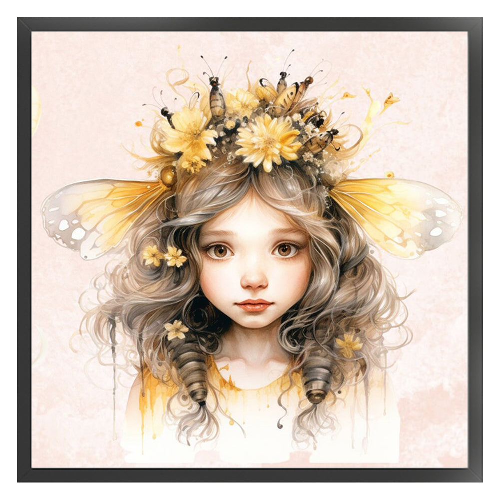 Bee Girl - 11CT Stamped Cross Stitch 50*50CM