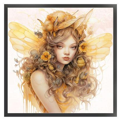 Bee Girl - 11CT Stamped Cross Stitch 50*50CM