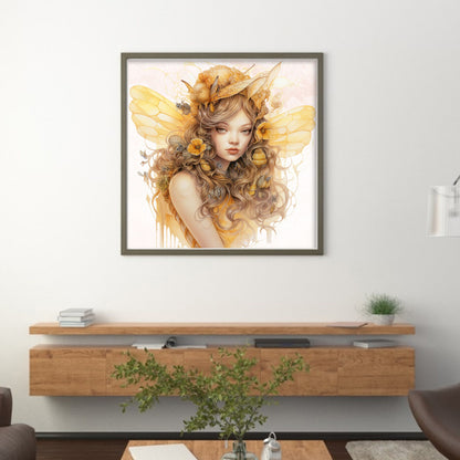 Bee Girl - 11CT Stamped Cross Stitch 50*50CM