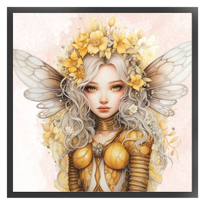 Bee Girl - 11CT Stamped Cross Stitch 50*50CM