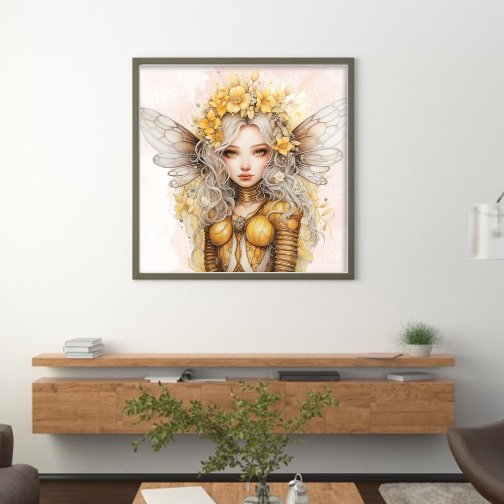 Bee Girl - 11CT Stamped Cross Stitch 50*50CM