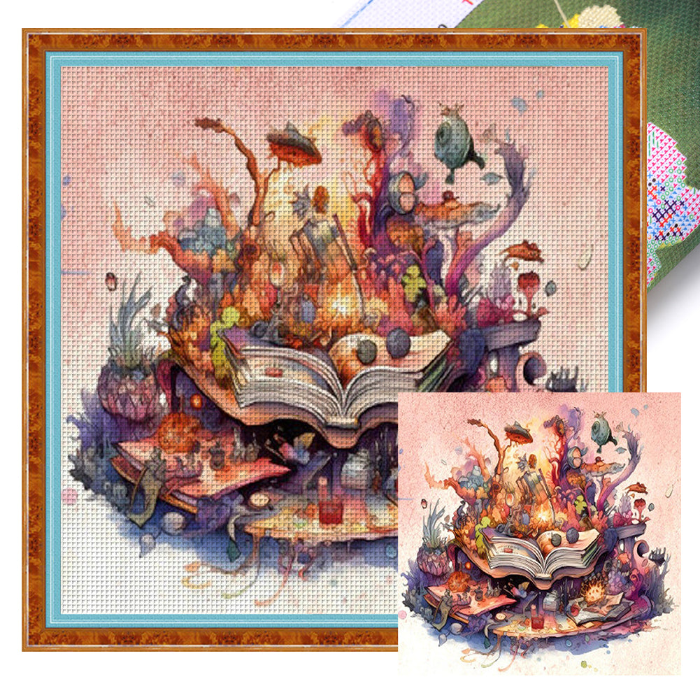 Magic Book - 11CT Stamped Cross Stitch 50*50CM