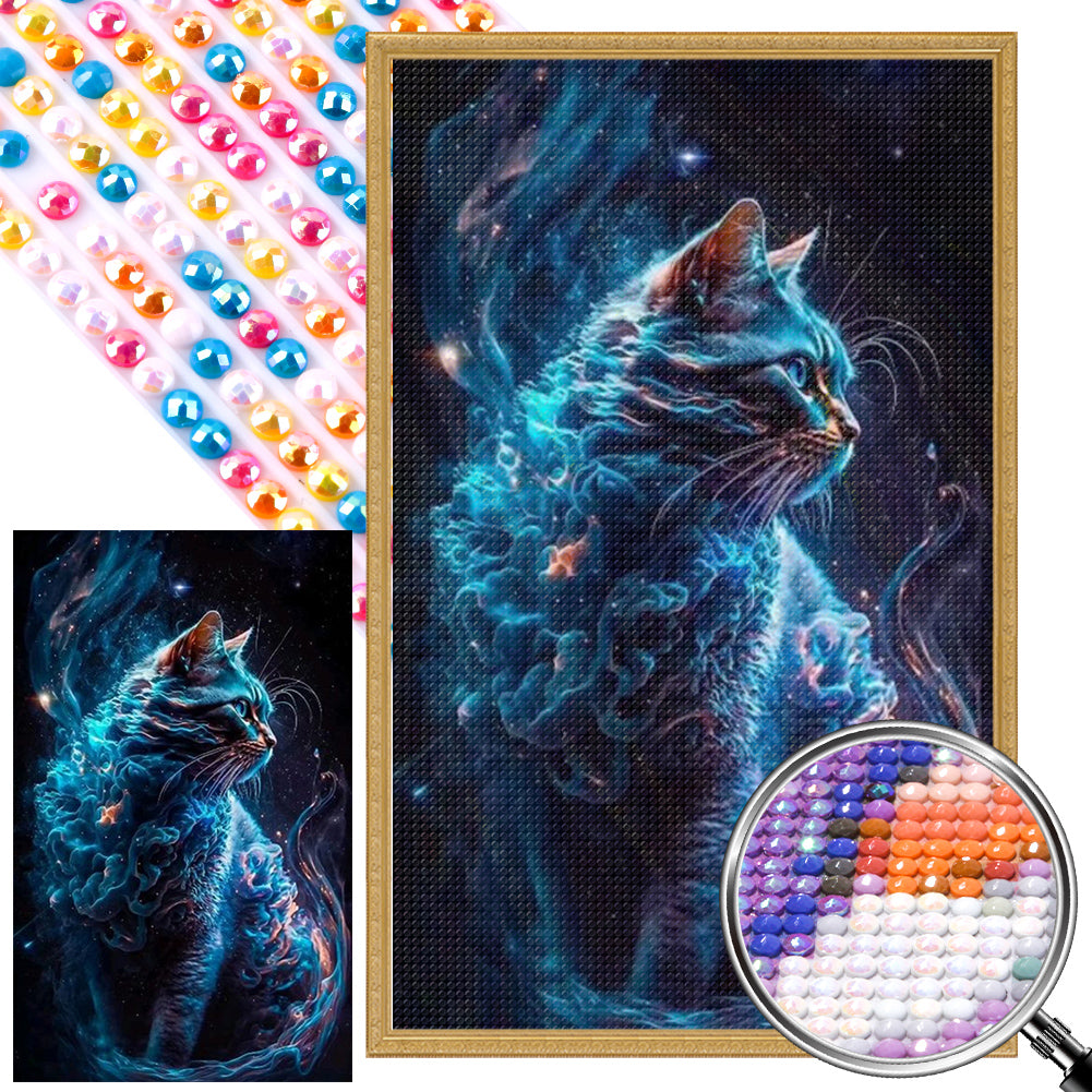 Galaxy Cat - Full Round AB Drill Diamond Painting 40*65CM