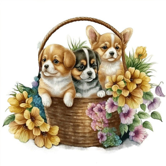 Flower Basket Cat - Full Round Drill Diamond Painting 40*40CM