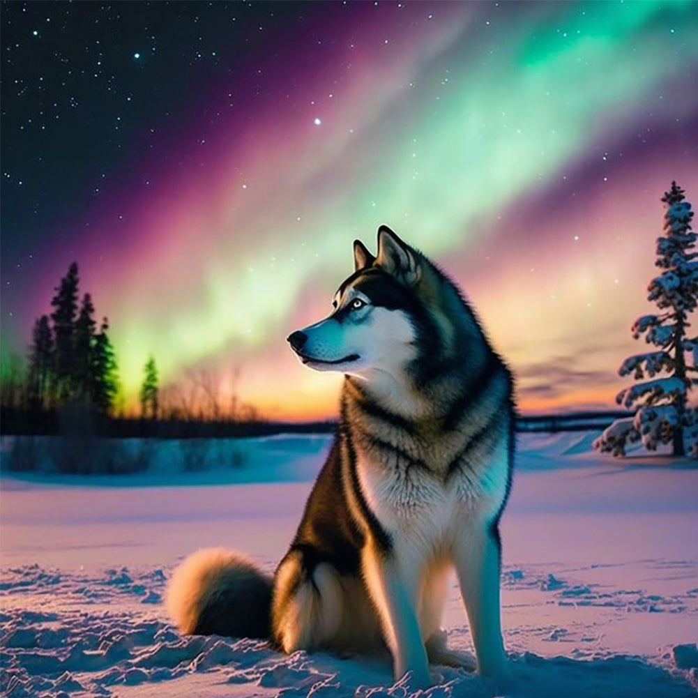 Aurora Snowwolf - Full Round Drill Diamond Painting 40*40CM