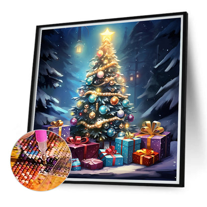 Winter Christmas Tree - Full Round Drill Diamond Painting 40*40CM