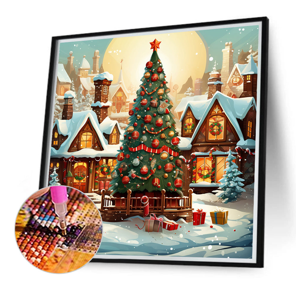 Winter Christmas Tree - Full Round Drill Diamond Painting 40*40CM