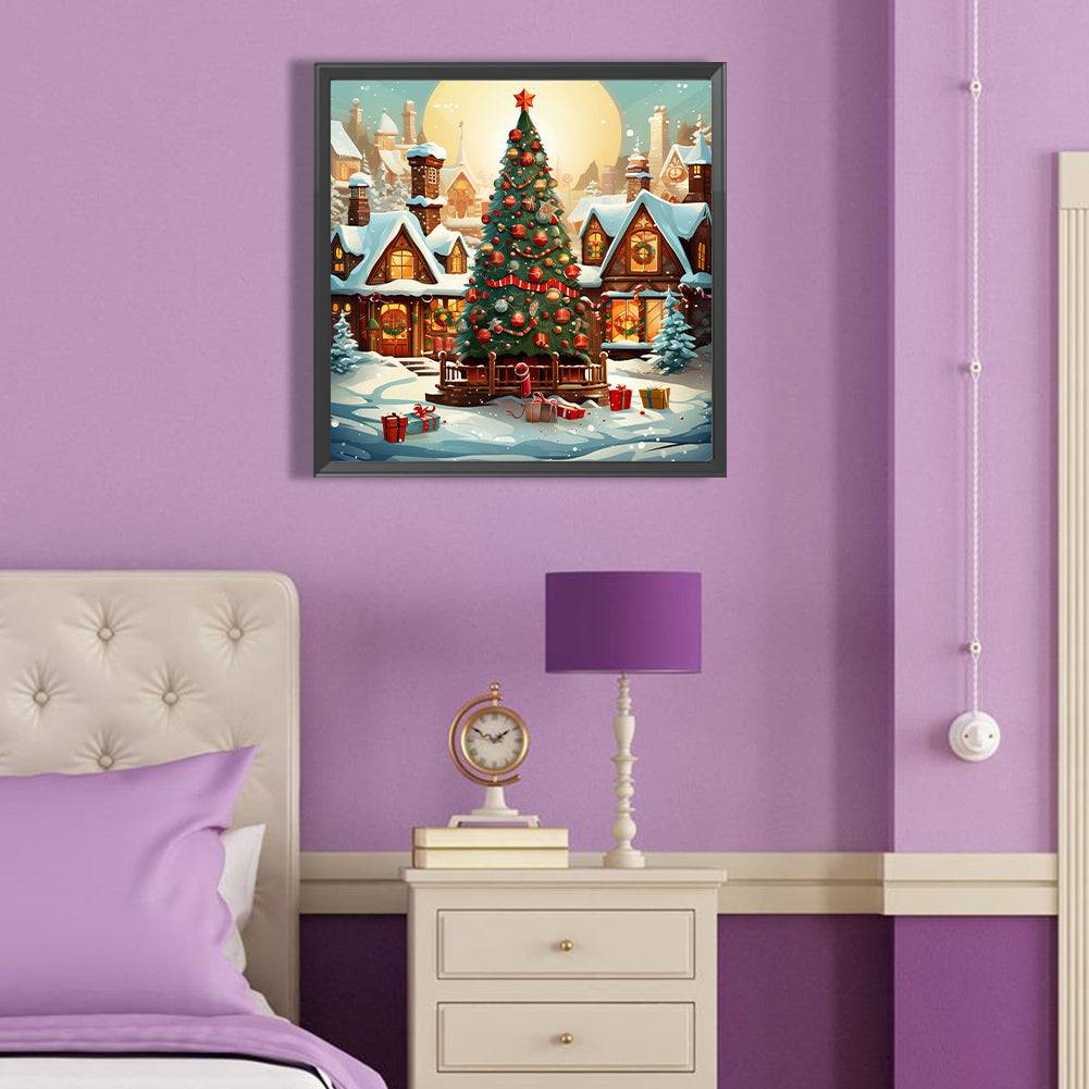 Winter Christmas Tree - Full Round Drill Diamond Painting 40*40CM