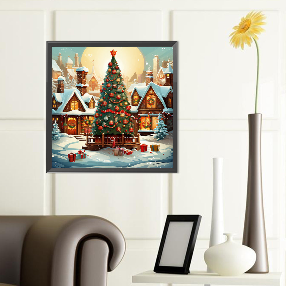 Winter Christmas Tree - Full Round Drill Diamond Painting 40*40CM