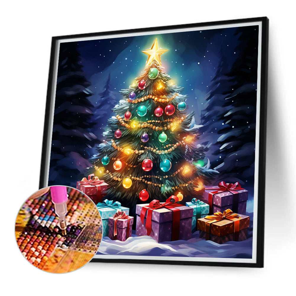 Winter Christmas Tree - Full Round Drill Diamond Painting 40*40CM