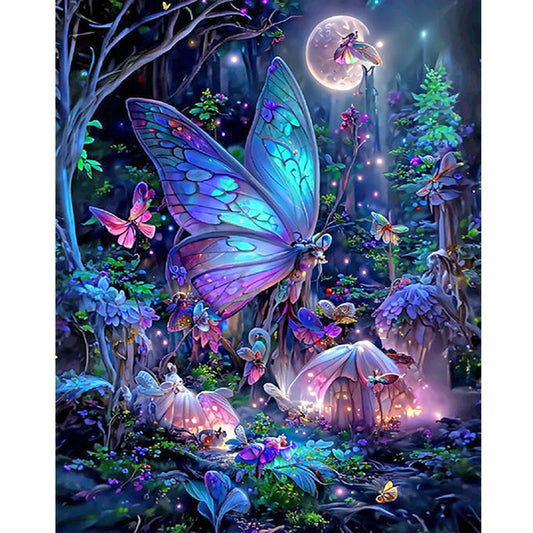 Forest Butterfly - Full Round Drill Diamond Painting 40*50CM