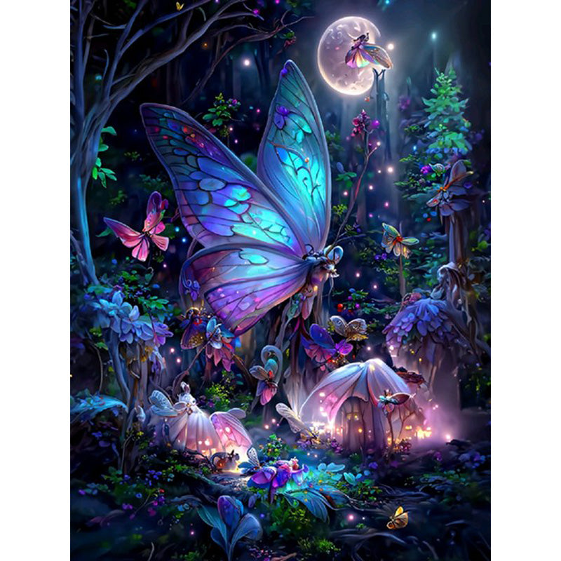 Forest Butterfly - Full Round Drill Diamond Painting 40*50CM