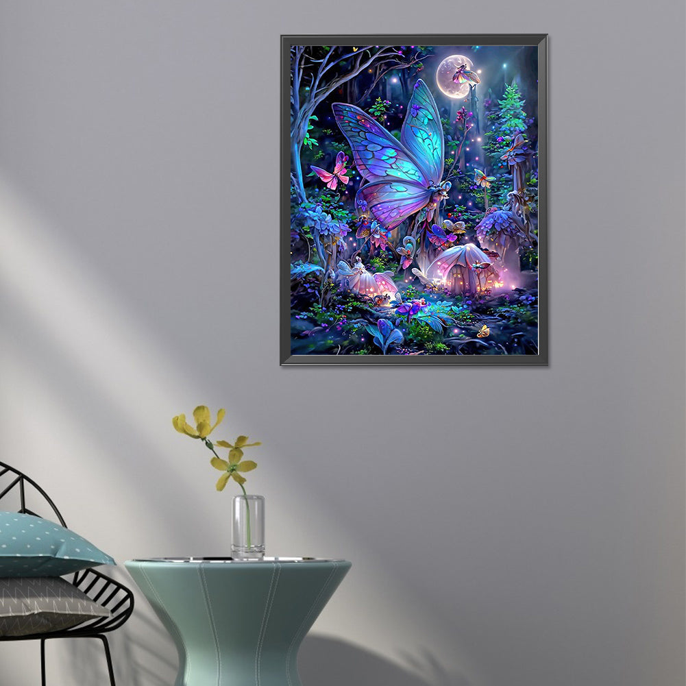 Forest Butterfly - Full Round Drill Diamond Painting 40*50CM