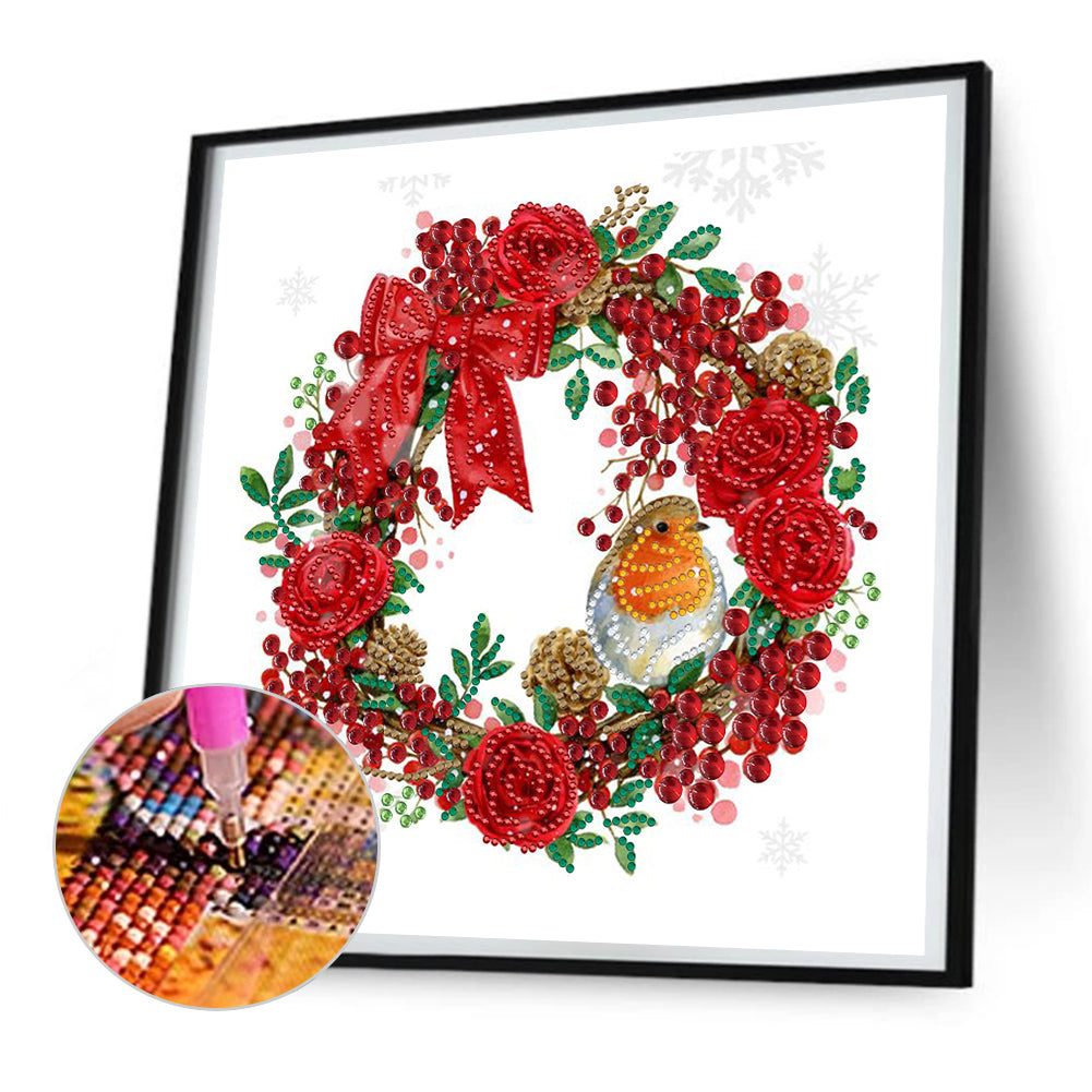 Christmas Wreath - Special Shaped Drill Diamond Painting 30*30CM