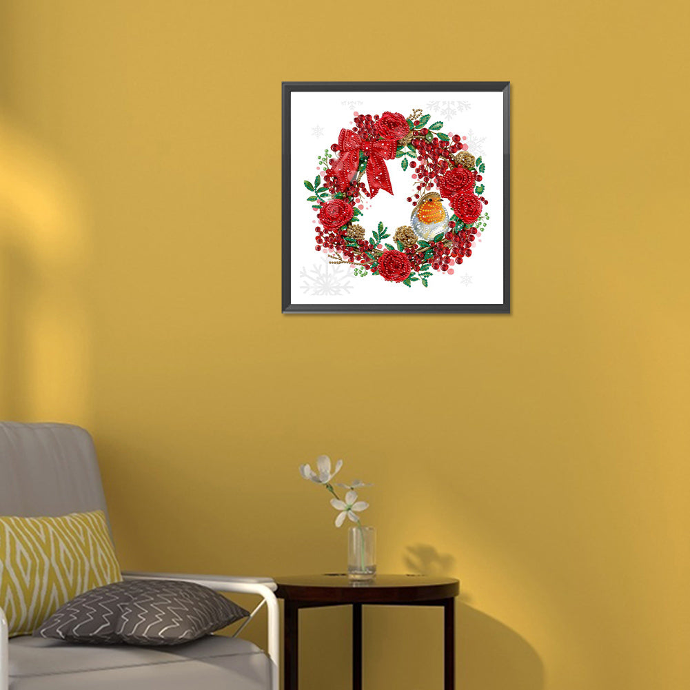 Christmas Wreath - Special Shaped Drill Diamond Painting 30*30CM