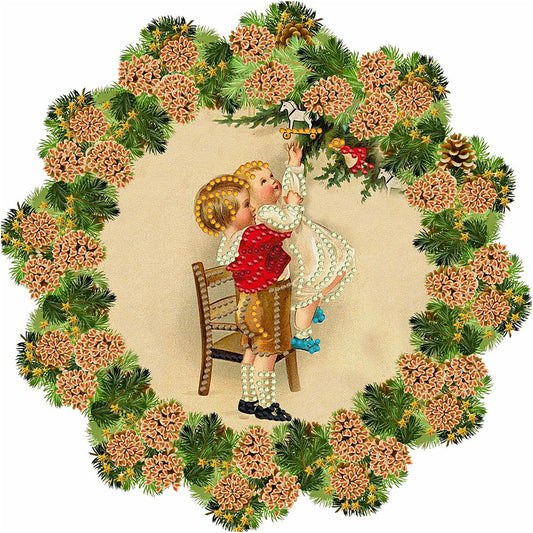 Christmas Wreath - Special Shaped Drill Diamond Painting 30*30CM