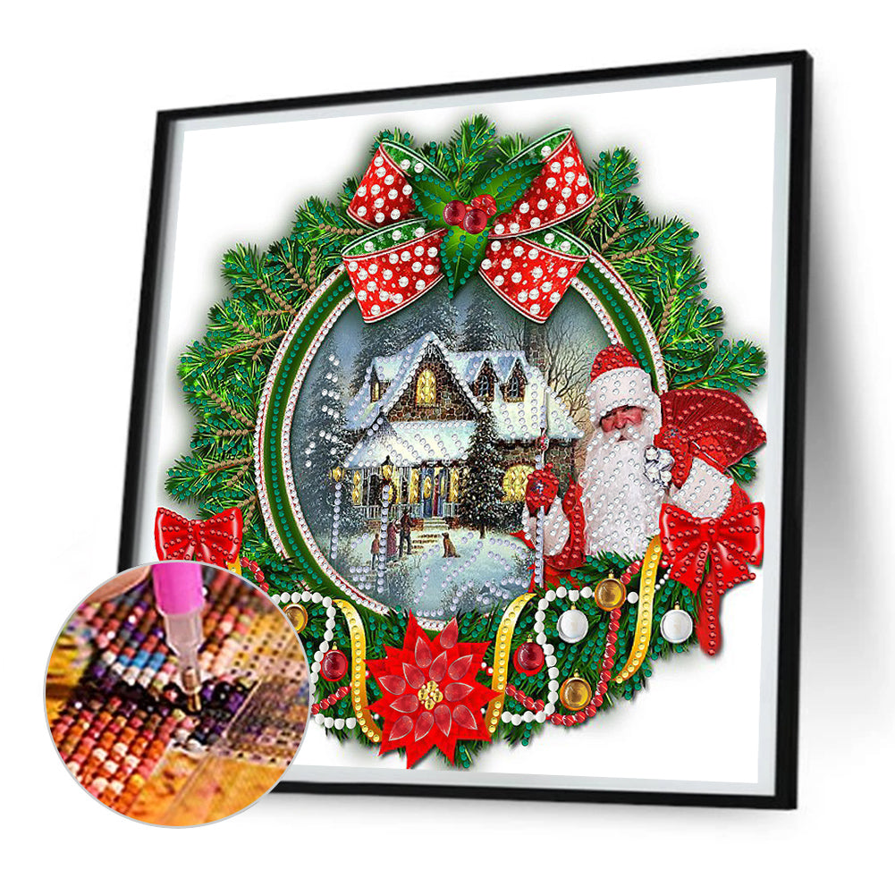 Christmas Wreath - Special Shaped Drill Diamond Painting 30*30CM