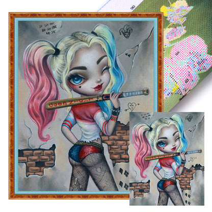 Harley Quinn - 11CT Stamped Cross Stitch 40*50CM