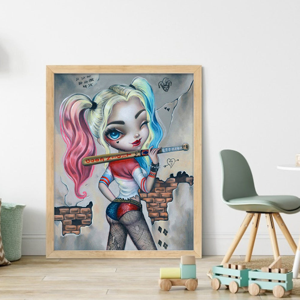 Harley Quinn - 11CT Stamped Cross Stitch 40*50CM