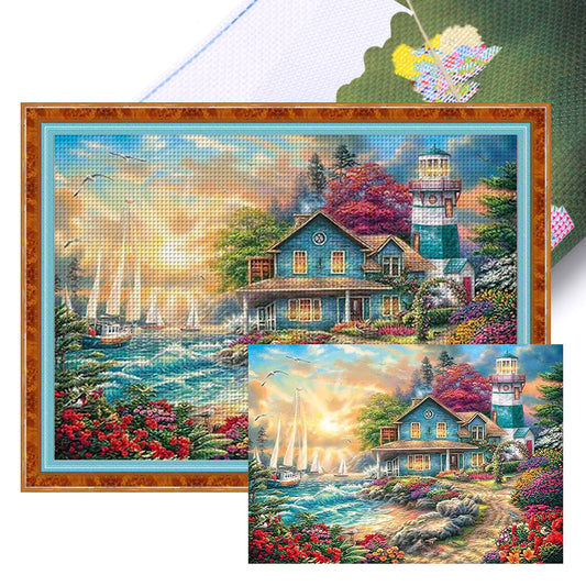 Sunset Landscape - 18CT Stamped Cross Stitch 60*45CM