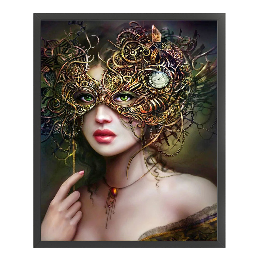 Mask Woman - 11CT Stamped Cross Stitch 40*50CM