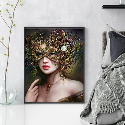 Mask Woman - 11CT Stamped Cross Stitch 40*50CM