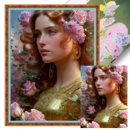 Flower Girl - 11CT Stamped Cross Stitch 50*65CM