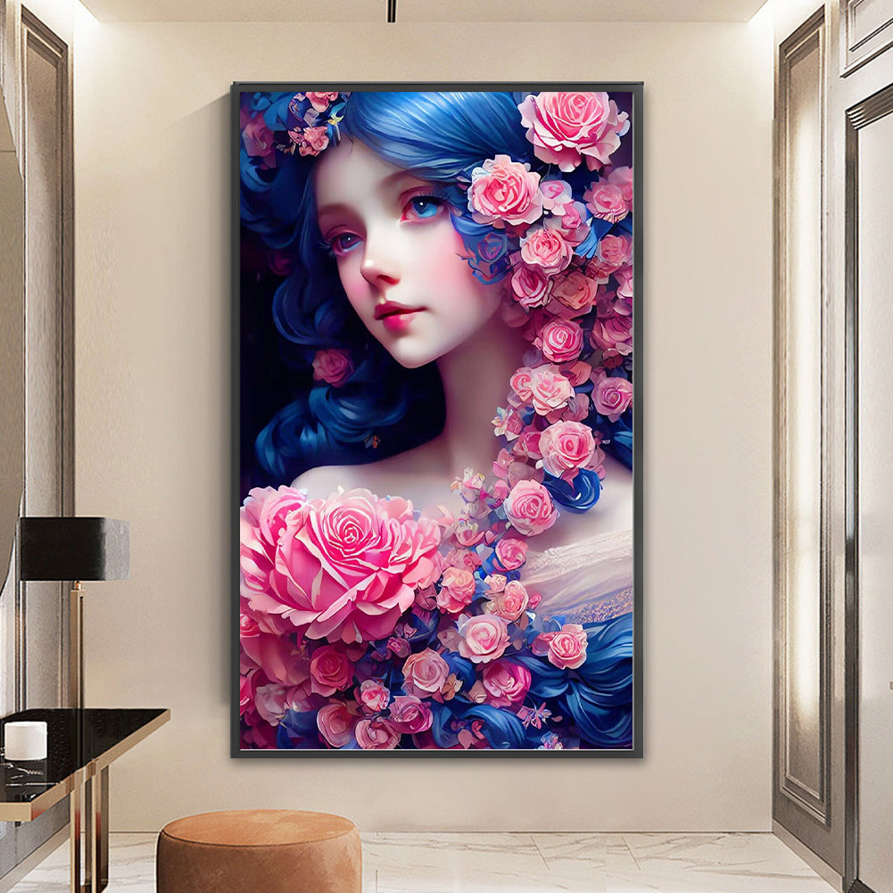 Flower Girl - 11CT Stamped Cross Stitch 50*80CM